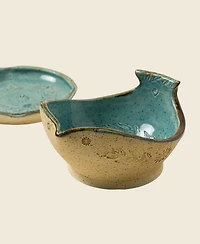 Uncommon Goods Bluebird Berry Bowl With Drainage Dish