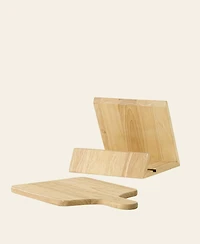 Uncommon Goods Rubber Wood, 14" x 12", Cutting Board & Cookbook Stand