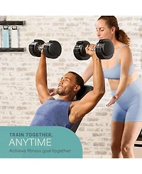 LifePro Adjustable Dumbbell Set or Single – Quick-Change Hand Weights, 25lb & 90lb Options – Space-Saving Dumbbells for Home Gym Strengt