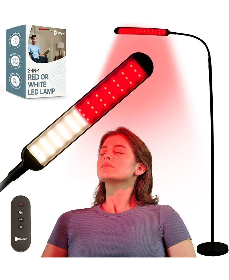 LifePro 2-in-1 Red Light Therapy & Reading Floor Lamp – 216 Led with Red, Near Infrared & White Light Modes for Skin Health, Pain Relief & Rela