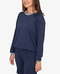 Ruby Rd. Petite Ultra Knit Bubble Hem Pullover Top