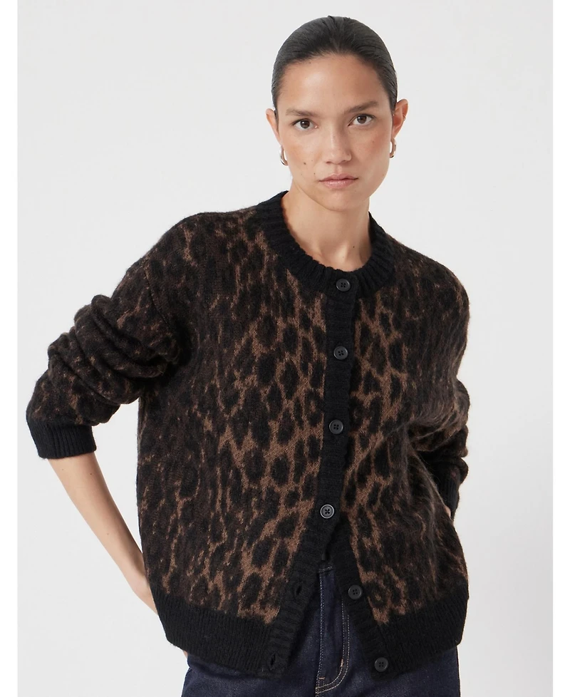 Hush Women's Animal Jacquard Cardigan With Mohair