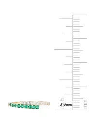 Macy's Lab-Grown Ruby (1/4 ct. t.w.) & White Sapphire (1/5 Ring 14k Gold Over Sterling Silver (also Emerald)