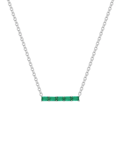 Macy's Lab-Grown Emerald (1/2 ct. t.w.) Necklace in Sterling Silver (also in Multi-Stone)