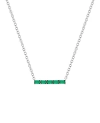 Macy's Lab-Grown Emerald (1/2 ct. t.w.) Necklace in Sterling Silver (also in Multi-Stone)