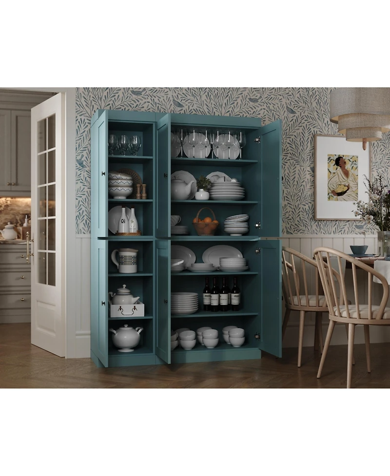 Palace Imports 100% Solid Wood 48.5" Pantry Cabinet with Shaker Doors & Adjustable Shelves