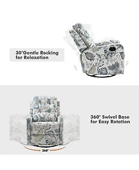 Hulala Home Arlette Transitional Swivel Recliner with Metal Base