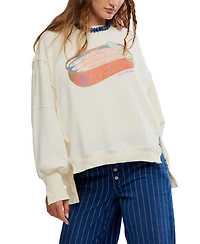 Free People Women's Graphic Camden High-Low Sweatshirt