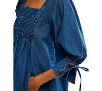 Free People Women's Sonora Cotton Denim Mini Dress