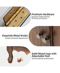 Hulala Home Farmhouse Pallantium 34" Tall 2-door Accent Cabinet with Adjustable Legs