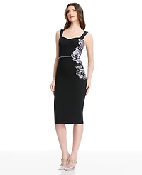 Dress the Population Women's Sweetheart Neck Midi