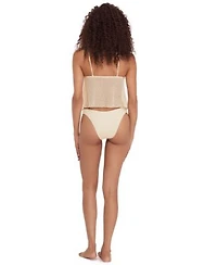 Steve Madden Womens Tie Front Crop Tankini Top Scoop Hipster Bottoms