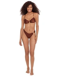 Steve Madden Womens X Back Ring V Neck Bralette Top Scoop Hipster Bottoms