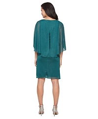 Sl Fashions Women's Glitter Mesh Sheath Dress