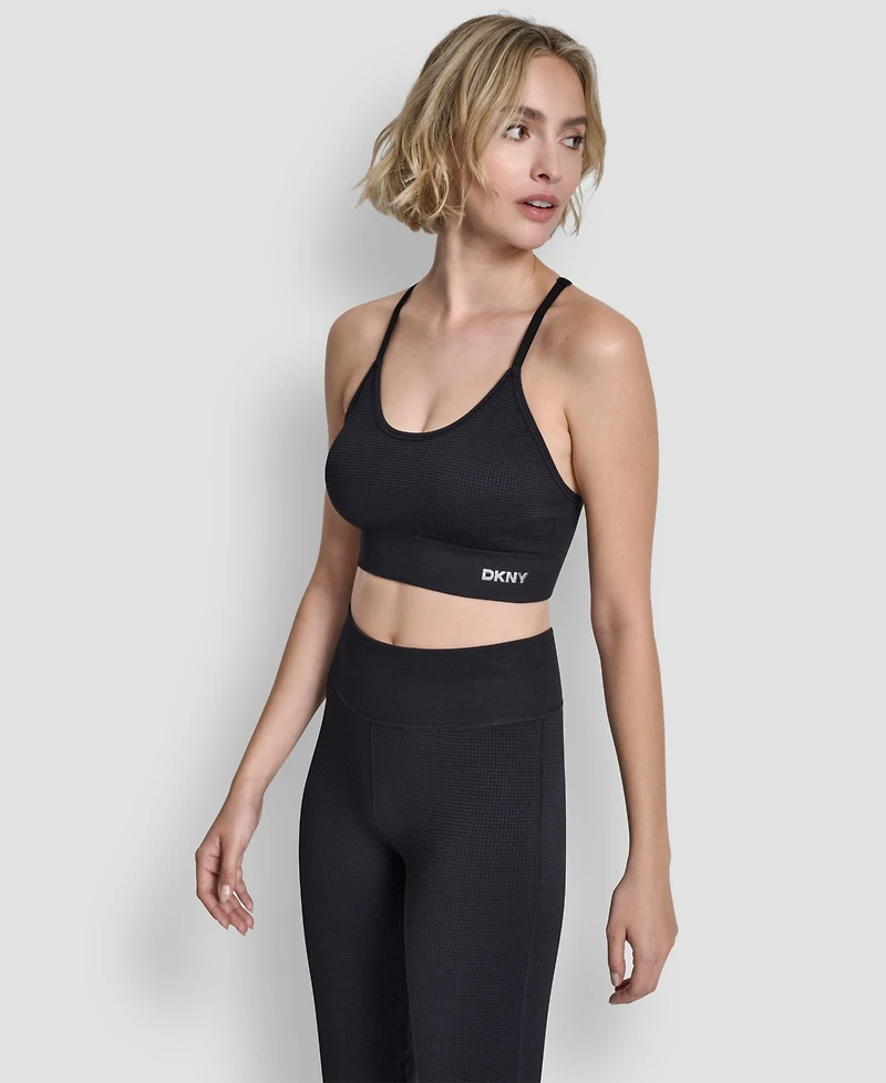 Dkny Women's Seamless Low Impact Racer Back Longline Bra