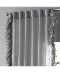 Half Price Drapes Ruffled Faux Linen Sheer Curtain
