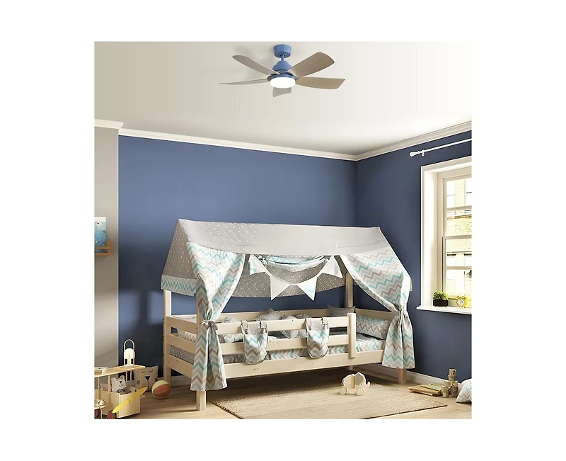 Sofucor 42″ Dark Blue Ceiling Fan, 5 Blades, 6-Speed Remote, Forward/Reverse for Bedrooms, Kitchens & Living Rooms