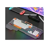 Risokeys Wired Usb Metal Gaming Keyboard and Mouse Set – Mechanical Feel, Esports Ready, White Ash
