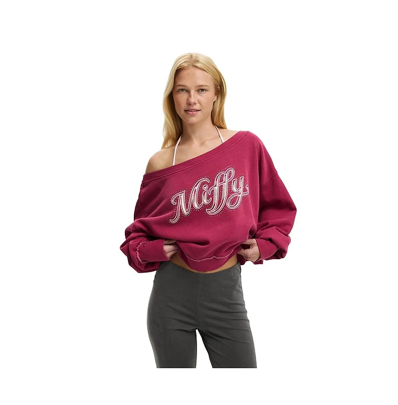 Cotton On Women's Off Shoulder Sweatshirt - License