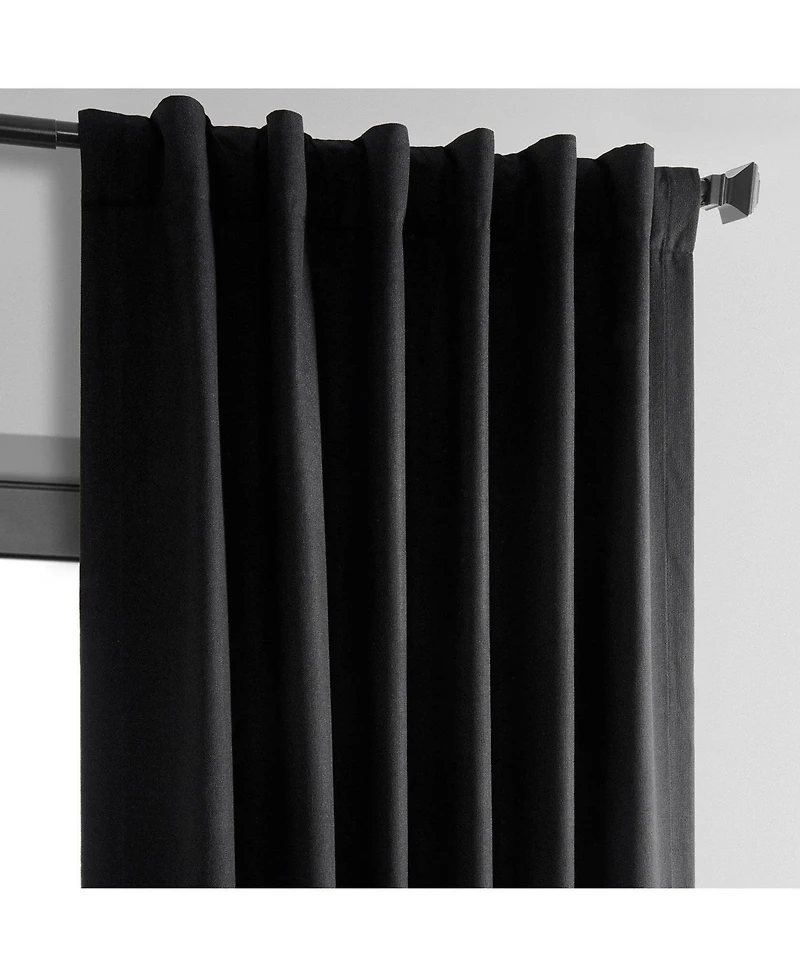 Half Price Drapes Millennial Grey Thermal Cross Linen Weave Blackout Curtain