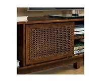 Casainc 67.9 Inch Mid Century Modern Storage Cabinet With Rattan Tv Stand
