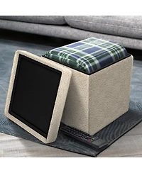 Sorbus Teddy Fabric Ottomans