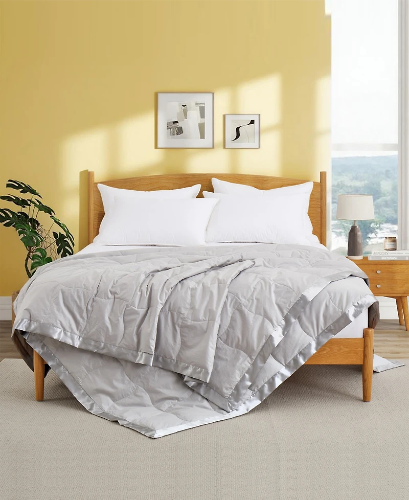 Unikome Oversized Lightweight Satin Trim Feather and Down Blanket