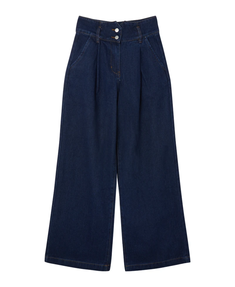 Karen Millen Women's Denim Wide Leg Trousers