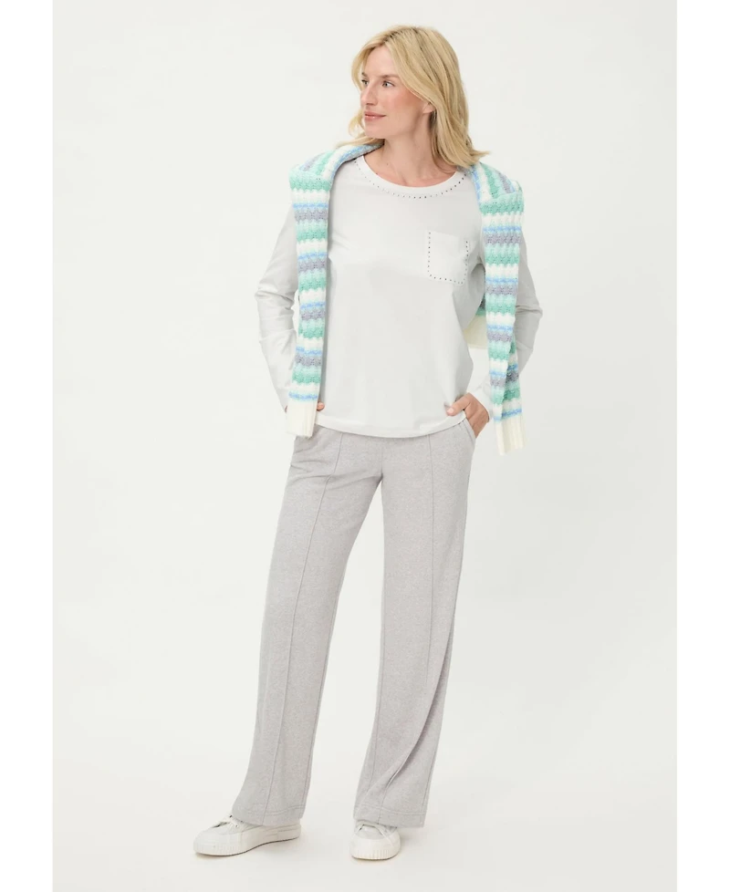 Olsen Women's Studded Trim, Casual, Stylish T-Shirt