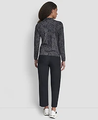 Dkny Jeans Women's Mini Leopard Print Cardigan Top