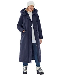 Woman Within Women's Plus Size Long Hooded Dtm Faux Down Parka Coat
