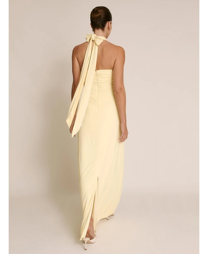 Six Stories Women's Halter Neck Stretch Bridesmaid Dress