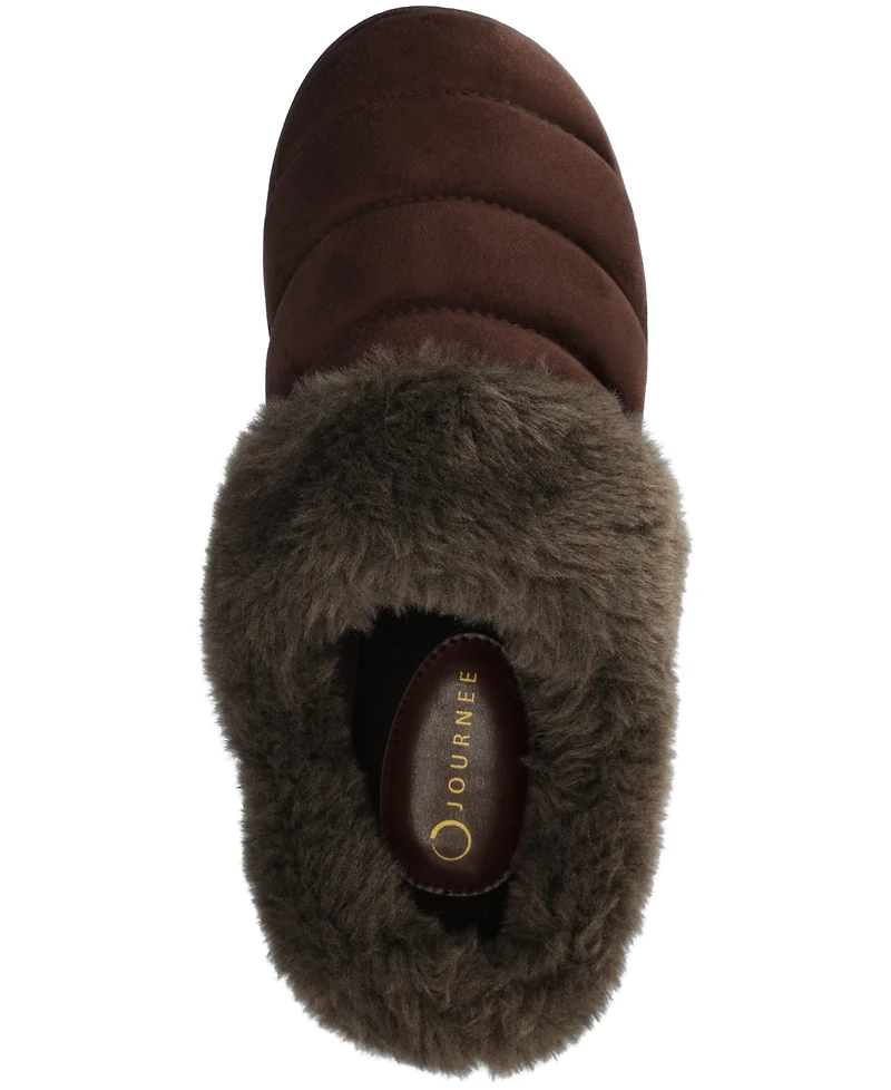 Journee Collection Women's Blair Round Toe Quilted Clog Slippers