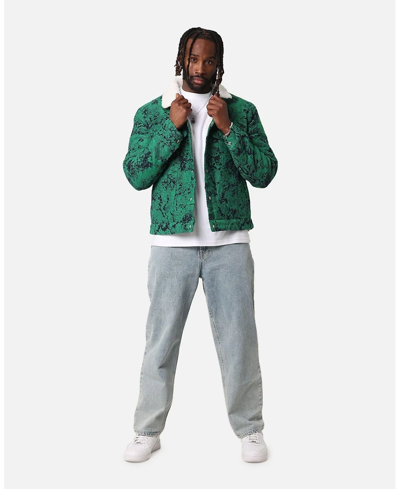 Xxiii Men's Chelsea Jacquard Sherpa Jacket, Green