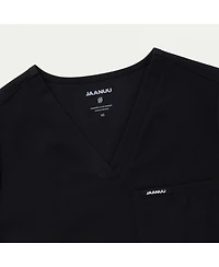 Jaanuu Women's Rhena 1-Pocket Slim V-Neck Scrub Top - Mauve Xl