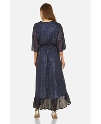 Yumi Women's Sequin Kimono Wrap Dress