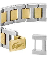 Lacoste Metropole Two Tone Stainless Steel Metal Link Bracelet
