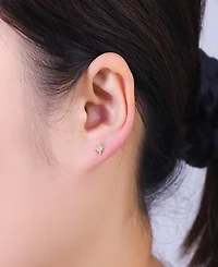 Unwritten Gold Plated Heart, Clover, Moon, Star and Evil Eye Post Back Stud Earrings Set