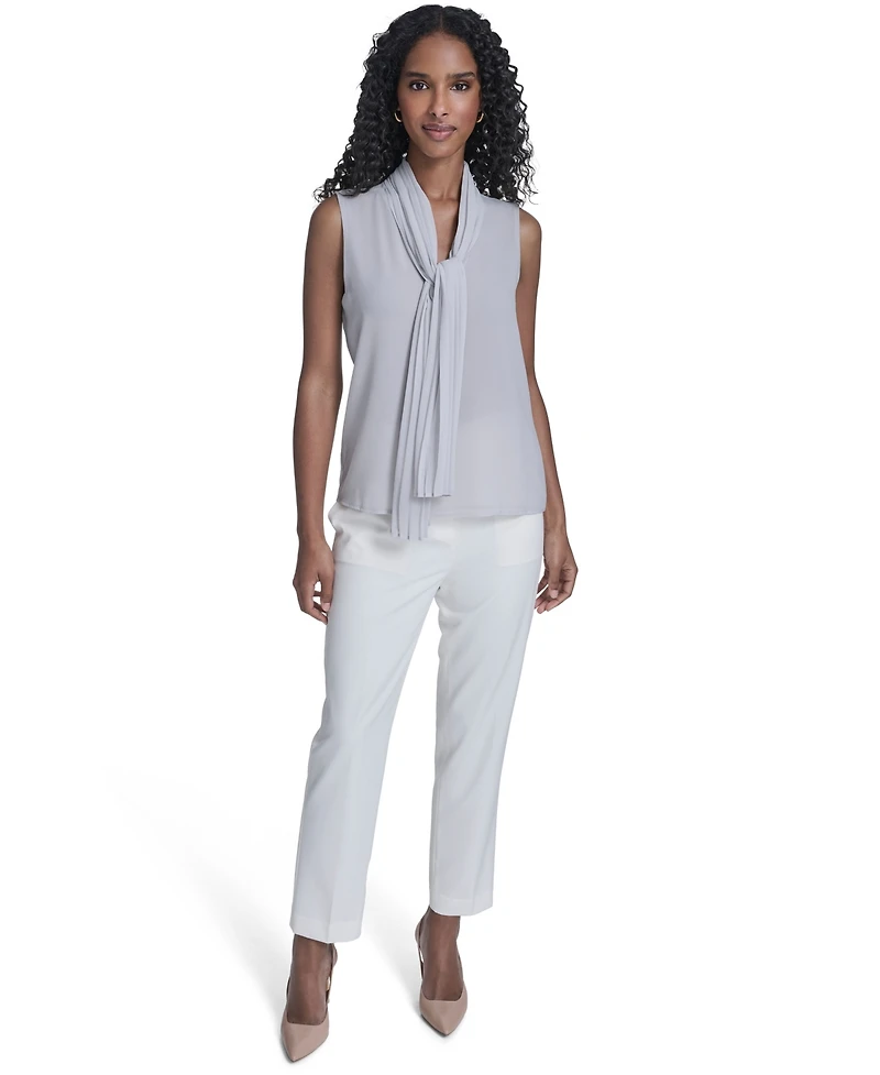 Calvin Klein Women's Sleeveless Chiffon V-Neck Top
