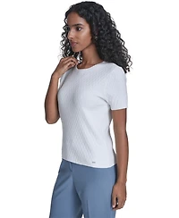 Calvin Klein Women's Textured Short-Sleeve Sweater