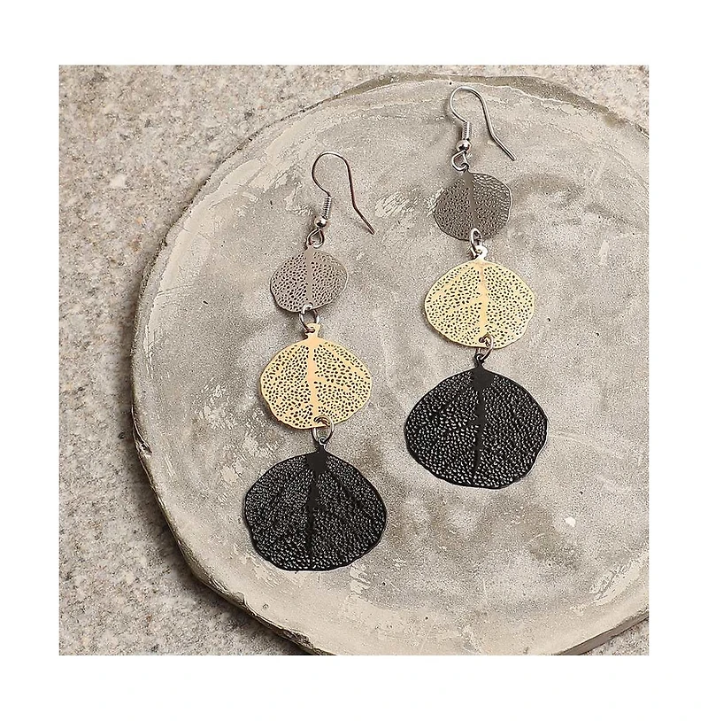 Sohi Women's Metallic Drop Earrings