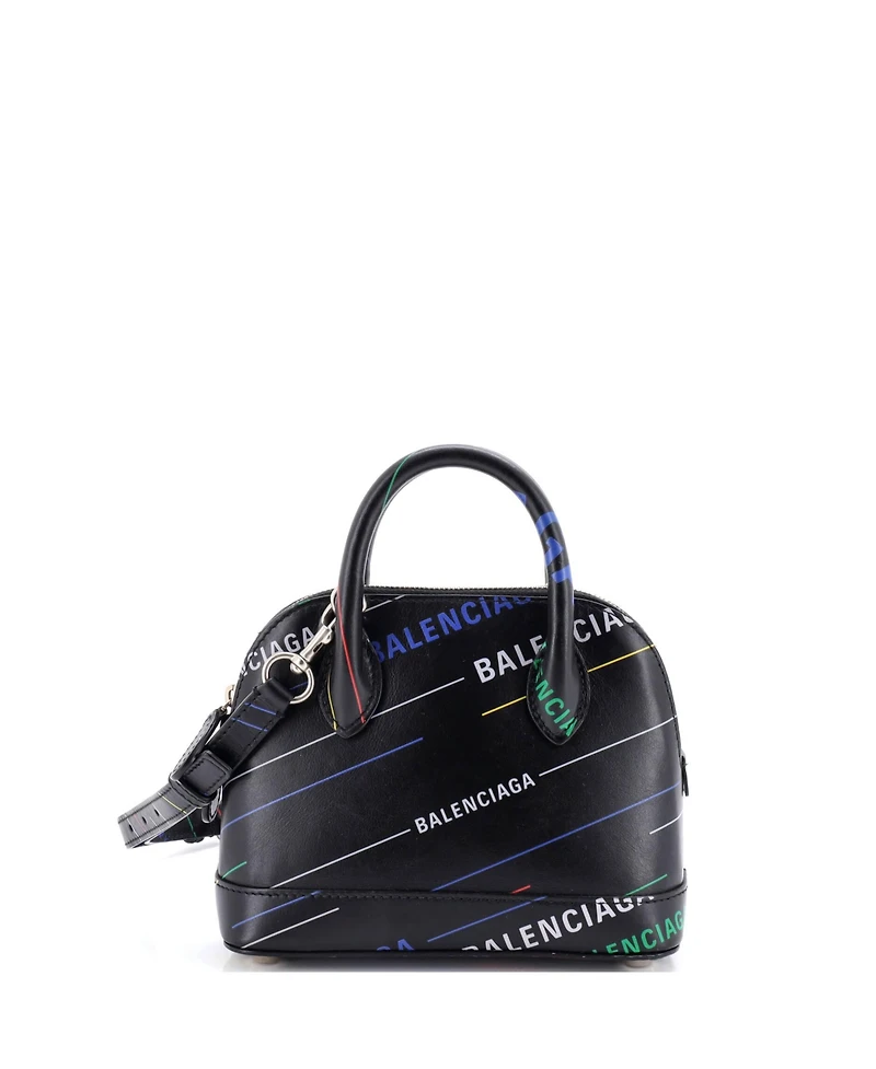 Pre-Owned Balenciaga Xxs Logo Ville Bag Printed Leather