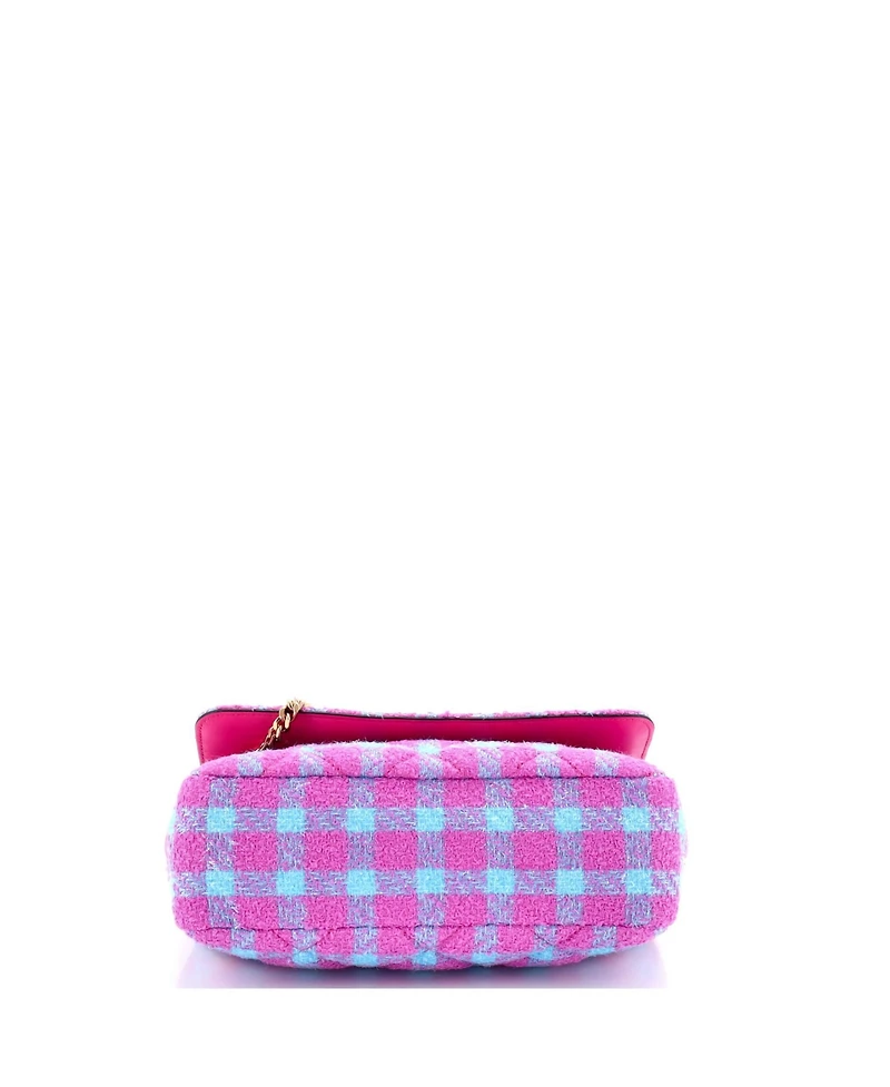 Pre-Owned Versace East West Medusa Icon Chain Flap Bag Quilted Tweed