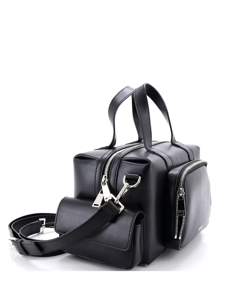 Pre-Owned Versace Small Cargo Boston Duffle Bag Leather