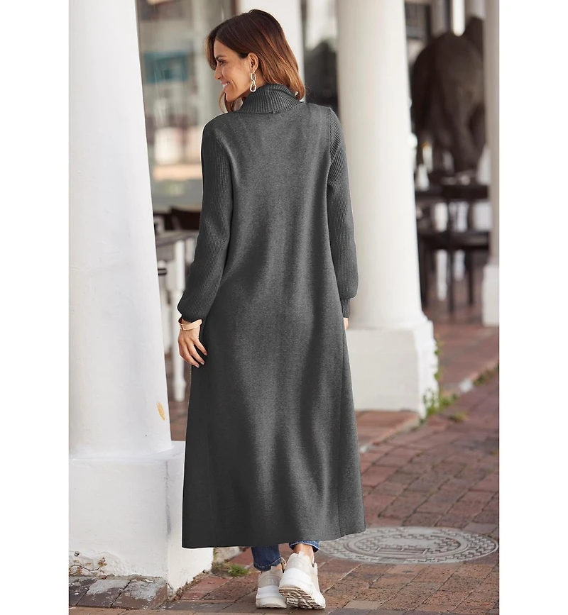 Lascana Women's Long Length Knit Cardigan With Pockets