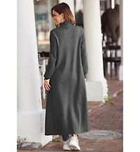 Lascana Women's Long Length Knit Cardigan With Pockets