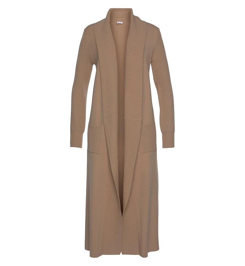 Lascana Women's Long Length Knit Cardigan With Pockets