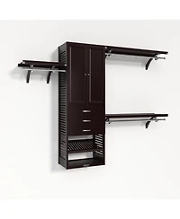 John Louis Home Solid Wood Walk-In Closet Organizer with 3 Drawers and Doors