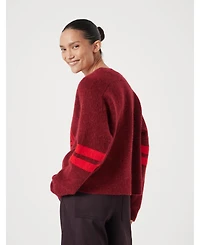 Hush Women's Varsity Jacquard Wool Blend Sweater