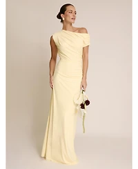 Six Stories Women's Slash Neck Drape Stretch Bridesmaid